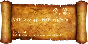 Várkonyi Mátyás névjegykártya